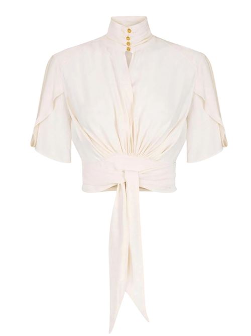 Camicia in georgette con fiocco Elisabetta Franchi | CA15862E2193